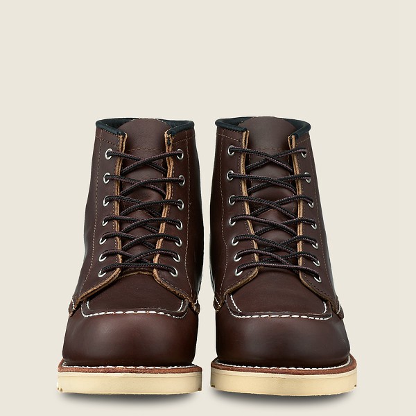 Red Wing Womens 6-inch Classic Moc - Short Oro-iginal Leather - Heritage Boots Dark Brown - 1325YFGM